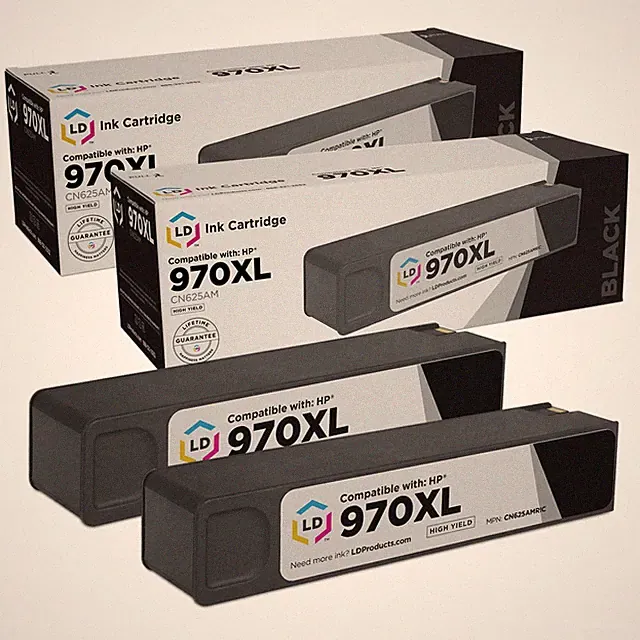 2pk Replacement CN625AM Compatible with HP 970XL for Officejet X451dn X476 X551