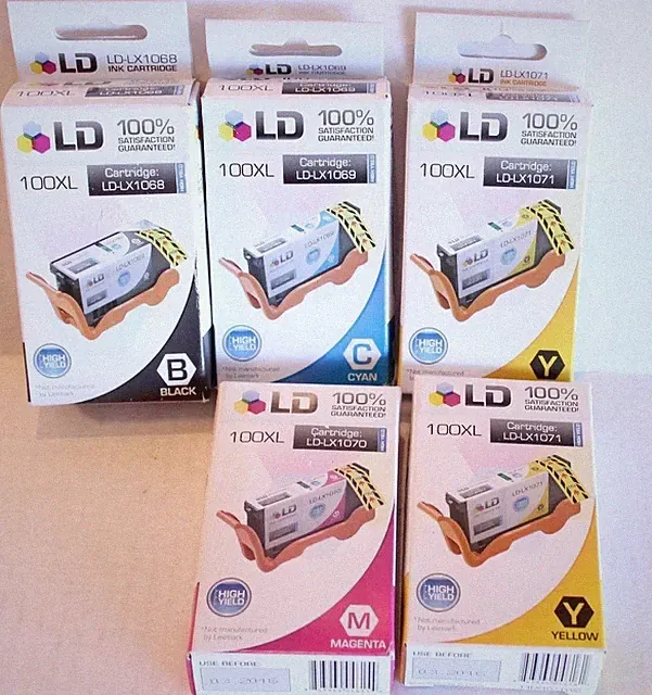 Ink Cartridges LD-LX1068, 1069, 1070 and 1071(2) 2015/2016 Lot of 5 LD Products