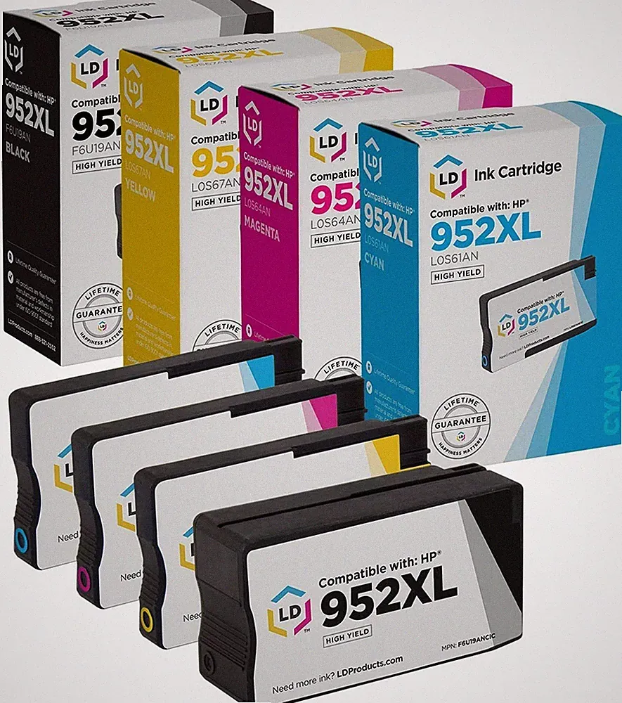 LD 4pk Comp Ink Cartridge for HP 952XL 952 Black Cyan Magenta Yellow Combo