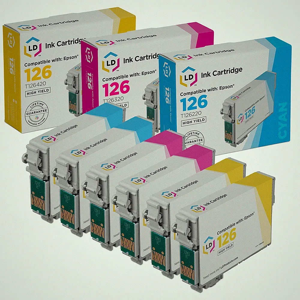 LD 6PK Replacements for Epson 127 Ink Cartridges 2 T127220 2 T127320 2 T127420
