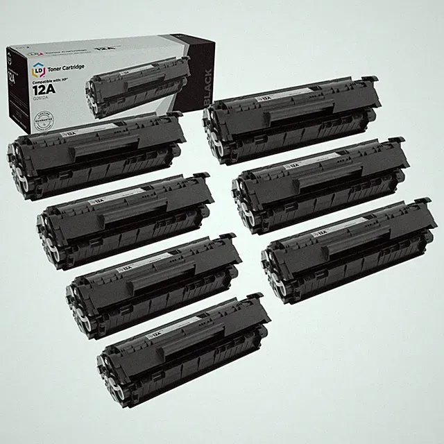 LD 7PK Comp Black Laser Toner Cartridge for HP 12A Q2612A LaserJet 1022nw 3015