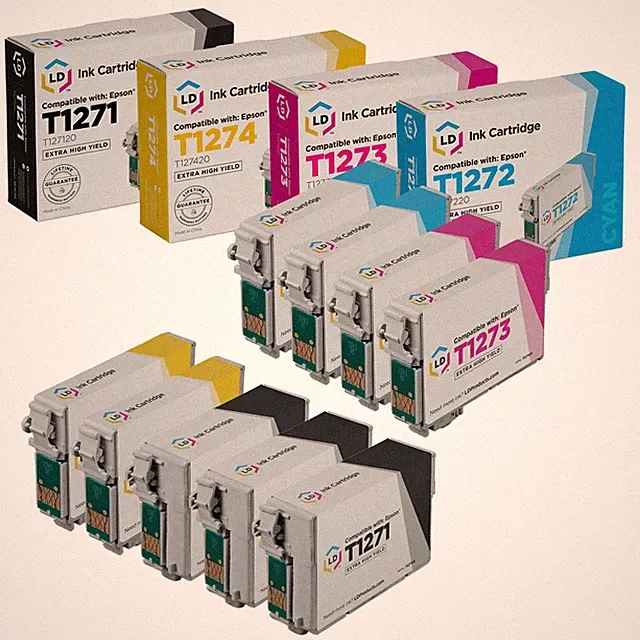 LD 9PK Replacement for Epson 127 Extra HY Ink 3 Black 2 Cyan 2 Magenta 2 Yellow