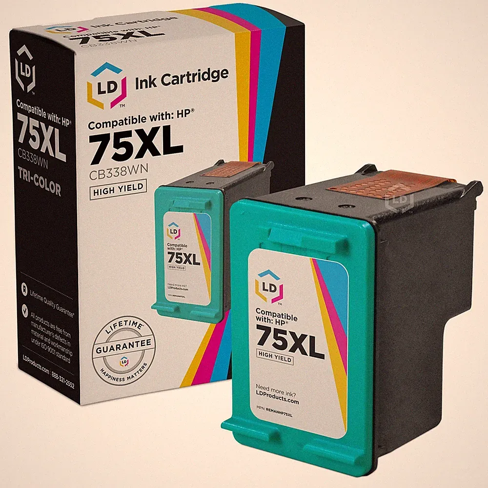 LD CB338WN 75XL Color Ink Cartridge for HP Printer
