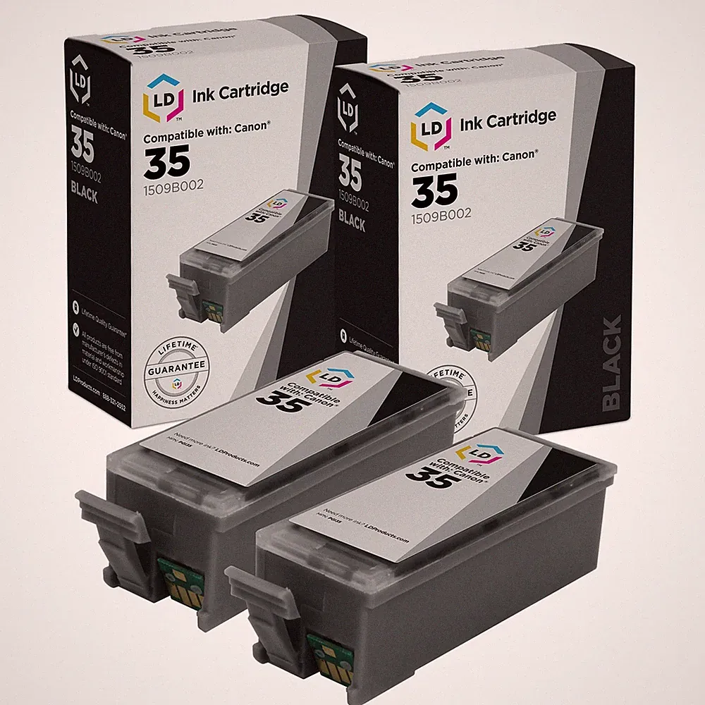 LD Compatible Canon PGI-35 Set of 2 Black Inkjet Cartridges IP100 Printer