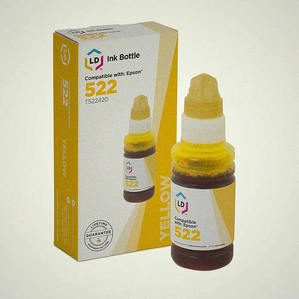 LD Compatible Epson 522 / T522420 EcoTank Yellow Ink Bottle for ET-2720 ET-4700