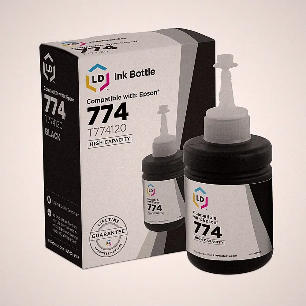 LD Compatible High Capacity Black Ink Bottle for Epson 774 (T774120)
