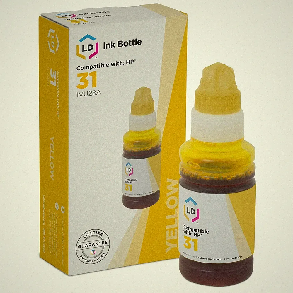 LD Compatible HP 31 / 1VU28AN Yellow Ink Bottle for Smart Tank Plus 551, 651