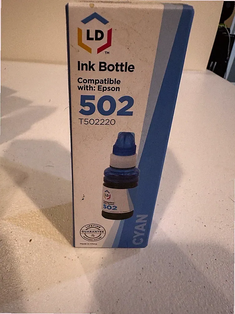 LD Products Compatible Ink Bottle Replacement for Epson 502 T502220 (Cyan)