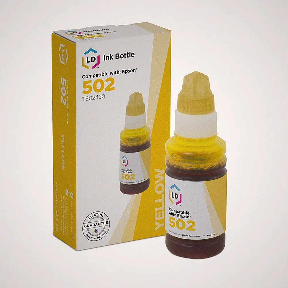 LD Products Compatible Ink Bottle Replacement for Epson 502 T502420-S (Yellow)