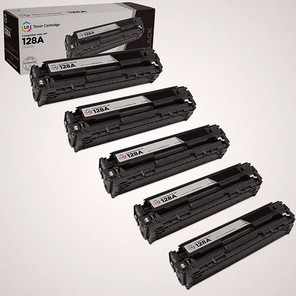 LD Products Replacements for HP 128A CE320A Black Toner Cartridges 5PK