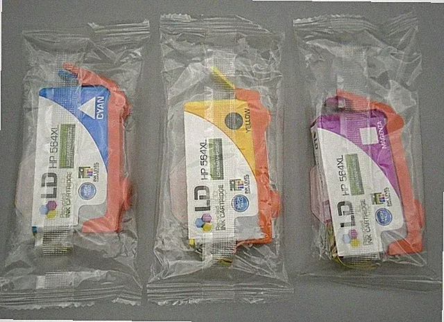 LD Recycled Ink Cartridges Set of 3 Cyan, Yellow & Magenta