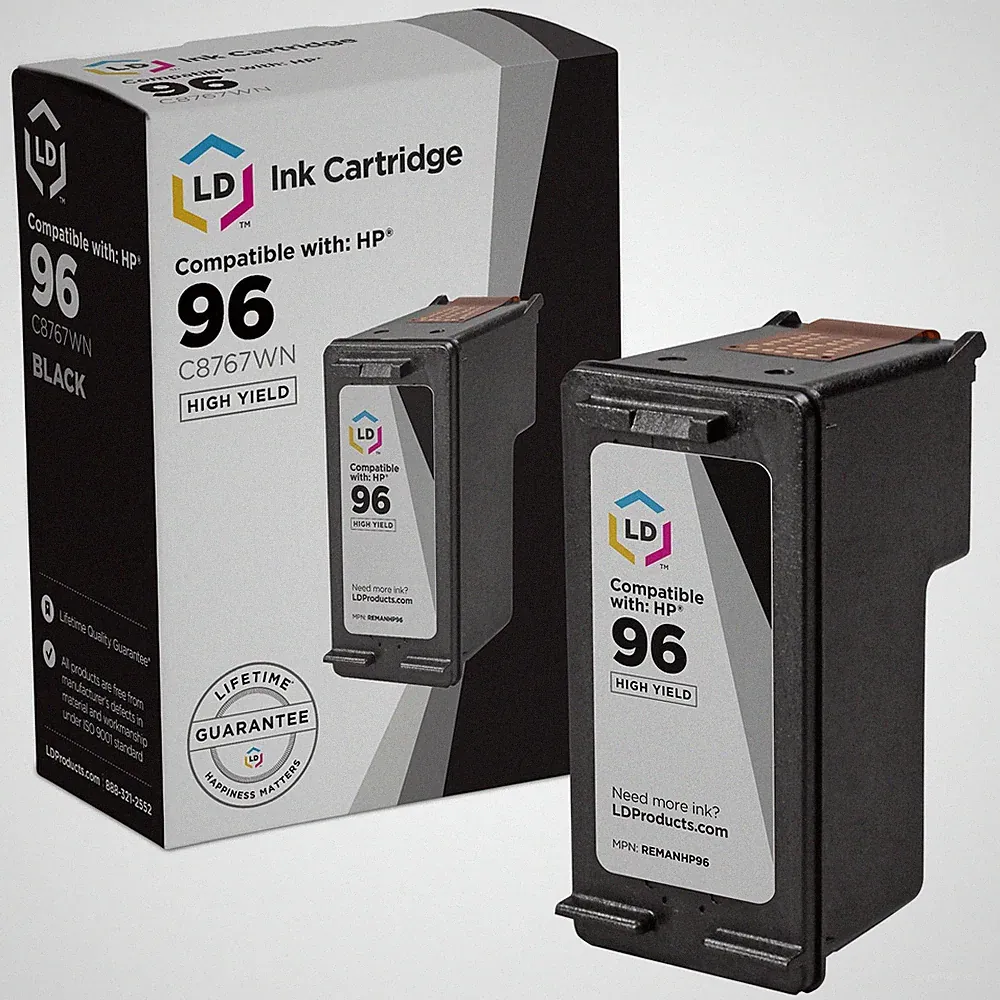 LD Reman Replacement for HP 96 / C8767WN High Yield Black Ink Cartridge