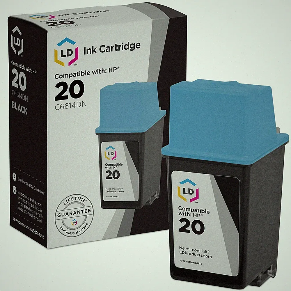 LD Replacement Replacement fits with HP 20 HP20 C6614DN 20 Black Ink Cartridge