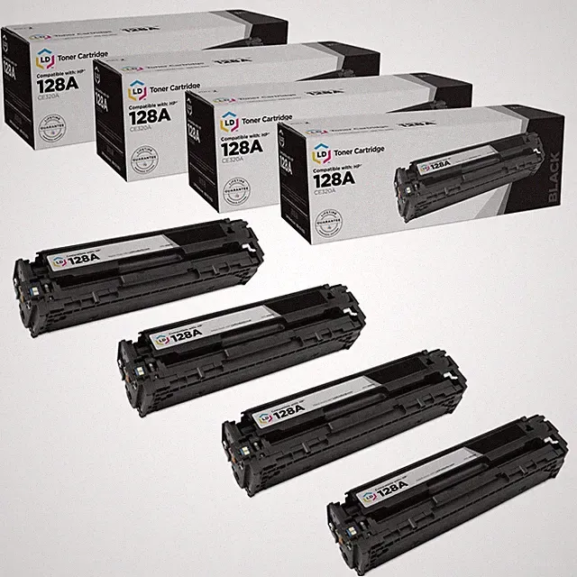 LD Replacement Replacements for HP 128A CE320A Black Toner Cartridges 4PK