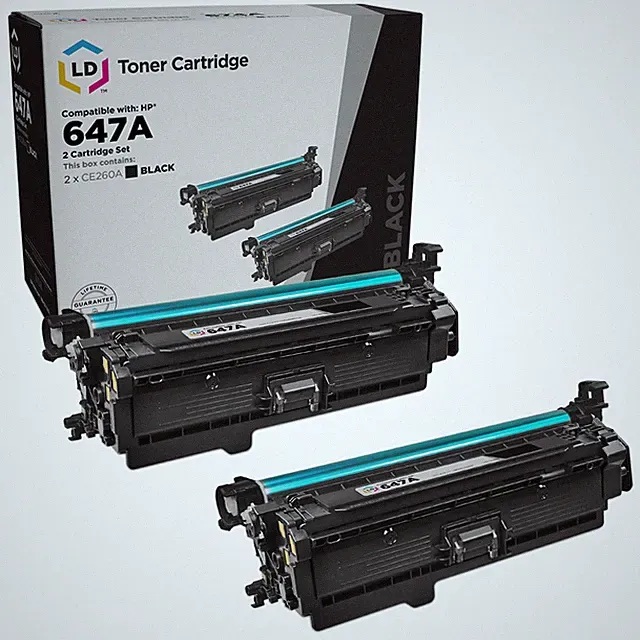 LD Replacement Replacements for HP 647A/CE260A 2PK Black Toner Cartridges