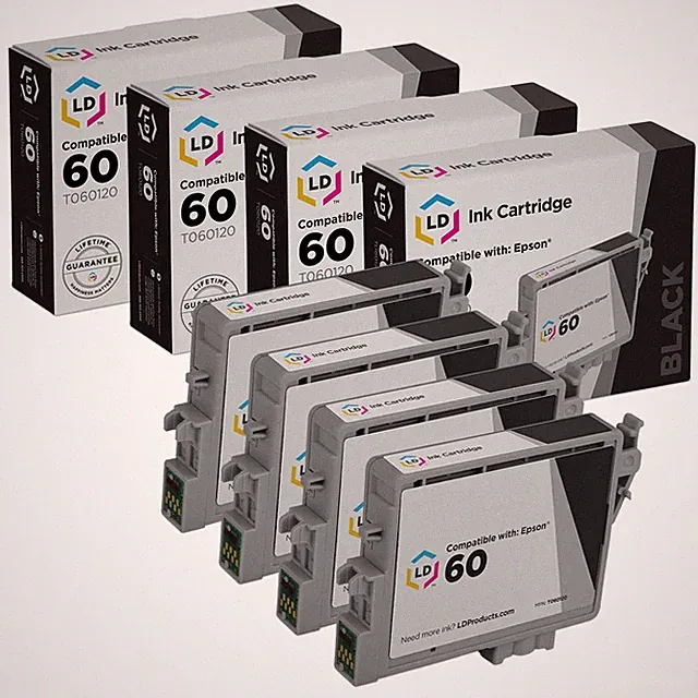 LD T060120 T060 Black Ink Cartridge Set of 4 for Epson C88 CX3800 CX3810 CX4200