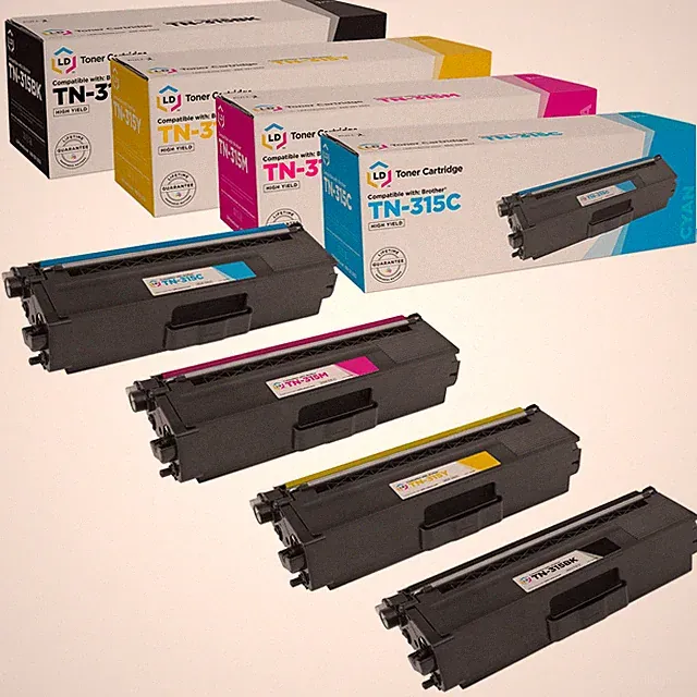 LD TN-315 Toner Cartridge 4 Set for Brother MFC-9460cdn MFC-9560cdw HL-4570cdwt