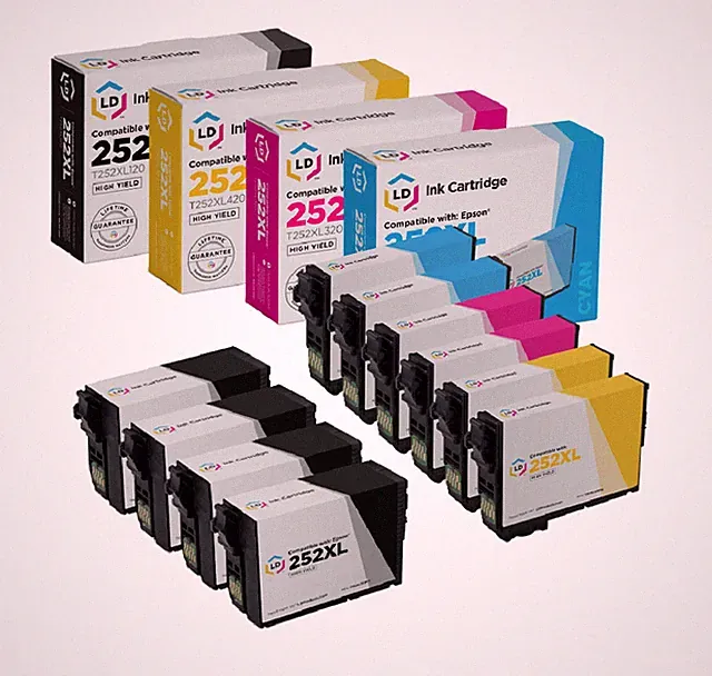 Replacements for Epson 252XL Ink Combo Pk (4 B, 2 C, 2 M, 2 Y) HY 10-Pk Bundle